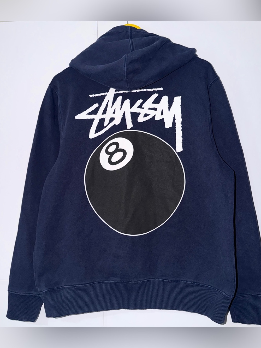Vintage Stüssy 8 Ball Heavyweight Hoodie Japan Medium Navy